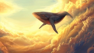 Whale, Clouds, Artist, Artwork, Digital Art, 4K wallpaper