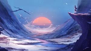 Anime, Manga, Dragon, Winter, Snow, 4K wallpaper