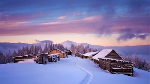 Hut, Snow, Nature, Photography, 4K wallpaper