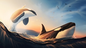 Whale, Whales, Artist, Artwork, Digital Art, 4K wallpaper