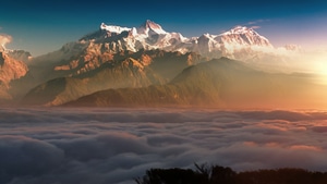 Mountains, Landscape, Clouds, Nature, 4K wallpaper