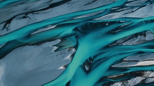 Aerial view, Aoraki Mount Cook National Park, New Zealand, Turquoise background, River Stream, HONOR Magic Vs, Stock, Southern Alps, 4K wallpaper