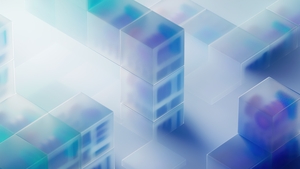 Aesthetic, 3D background, Glass, Blue background, Windows 365, Abstract background, 4K wallpaper