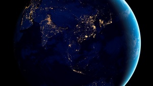 Planet Earth, India, Asia, Black background, 4K wallpaper