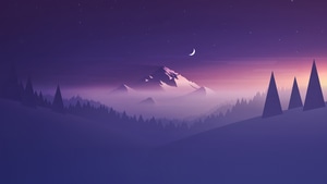 Minimalism, Minimalist, Mountains, Artist, Artwork, Digital Art, 4K wallpaper