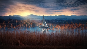 Boat, Nature, Lake, 4K wallpaper