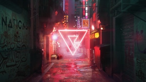 Cyberpunk, Photography, Neon, Abstract, Triangle, Deviantart, 4K wallpaper
