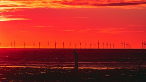 Windmill, Sunset, Horizon, Artist, Artwork, Digital Art, Alone, Sad, 4K wallpaper