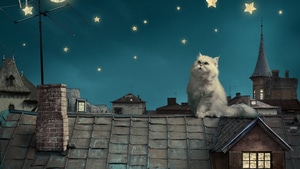 Cat, Moon, Animals, Dreamy, 4K wallpaper