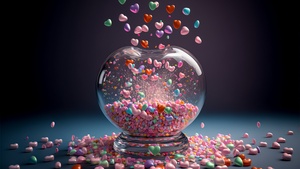 Love hearts, Colorful hearts, Heart shape, Girly backgrounds, AI art, Aesthetic, 4K wallpaper
