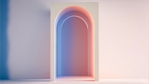 Doorway, Aesthetic, Gradient background, Pastel background, 4K wallpaper