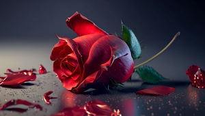 Rose flower, AI art, Red Rose, Rose Petals, 4K wallpaper