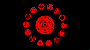 Sharingan, Naruto, Black background, 4K wallpaper