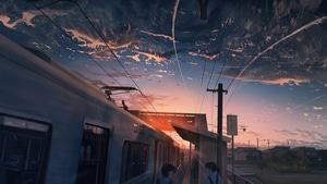 Anime Girl, Anime, Train, 4K wallpaper