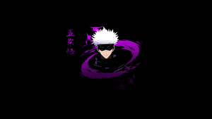 Satoru Gojo, Jujutsu Kaisen, Black background, 4K wallpaper