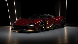 Ferrari Daytona SP3, Sports cars, Dark background, Maroon, 4K wallpaper