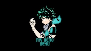 Deku, Izuku Midoriya, My Hero Academia, Black background, 4K wallpaper
