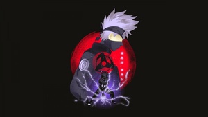 Kakashi Hatake, Sharingan, Naruto, Dark background, 4K wallpaper