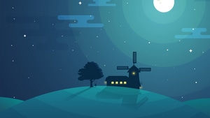 Artist, Artwork, Digital Art, Windmill, Minimalist, 4K wallpaper
