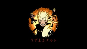 Naruto Uzumaki, Dark theme, Black background, 4K wallpaper