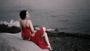 Girls, Model, Red Dress, Photography, 4K wallpaper