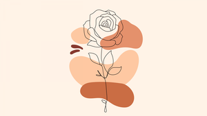 Rose flower, Boho art, Minimalist, Old Lace, Abstract flower, Simple, 4K wallpaper