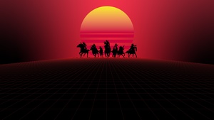 Red Dead Redemption 2, Minimalist, Rockstar Games, PlayStation 4, Xbox One, PC Games, Red background, Western, Dark red, 4K wallpaper