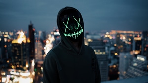 Neon, Mask, Photography, 4K wallpaper