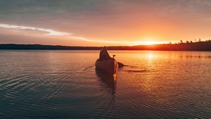 Morning, Boat, Nature, Sunset, Sunrise, Photography, 4K wallpaper