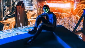 Neon, Mask, Photography, 4K wallpaper