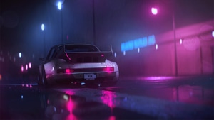 Porsche 911, Porsche, Cars, Neon, Artstation, Retrowave, Synthwave, 4K wallpaper