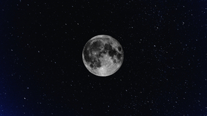 Moon, Starry sky, Night, Looking up at Sky, Stars, Dark aesthetic, 4K wallpaper
