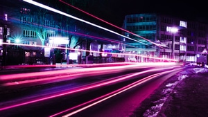 Neon, Long Exposure, Road, 4K wallpaper