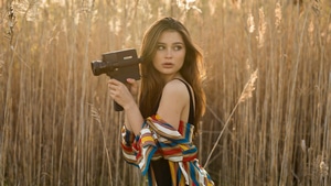 Brunette, Girls, Field, Photography, Model, 4K wallpaper