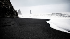 Iceland, Nature, Monochrome, Black And White, 4K wallpaper
