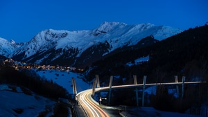 Long Exposure, Road, Photography, Winter, Mountains, 4K wallpaper