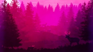 Pink, Minimalism, Artist, Artwork, Digital Art, Fox, Deer, Deviantart, 4K wallpaper