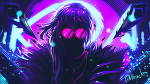 Evelynn KDA, League of Legends, Cyberpunk girl, Neon background, K-pop, 4K wallpaper