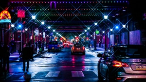 City, Neon, Lights, Cityscape, Photography, 4K wallpaper