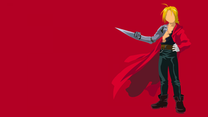 Edward Elric, Red background, Fullmetal Alchemist: Brotherhood, Minimalist, Simple, 4K wallpaper