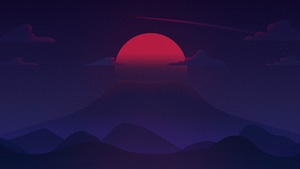 8 Bit, Mountains, Sunrise, Artist, Artwork, Digital Art, 4K wallpaper