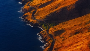 Road, Sea, Photography, Aerial, 4K wallpaper