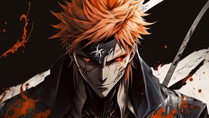 Ichigo Kurosaki, AI art, Bleach, 4K wallpaper
