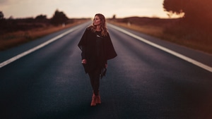 Girls, Model, Road, 4K wallpaper