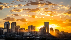 City, Morning, Sunrise, Photography, 4K wallpaper