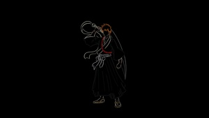Ichigo Kurosaki, Black background, Bleach, Minimalist, Simple, 4K wallpaper