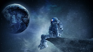 Astronaut, Artist, Artwork, Digital Art, Planet, 4K wallpaper
