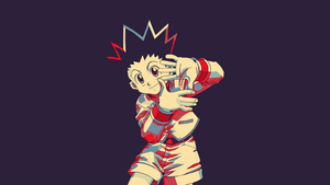 Gon Freecss, Minimalist, Hunter x Hunter, Dark background, Cute anime, Simple, 4K wallpaper