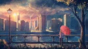 Anime Girl, Anime, Umbrella, Artist, Artwork, Digital Art, Rain, 4K wallpaper