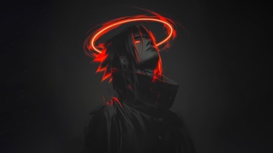 Sasuke Uchiha, Dark aesthetic, Artwork, Dark background, Naruto, 4K wallpaper